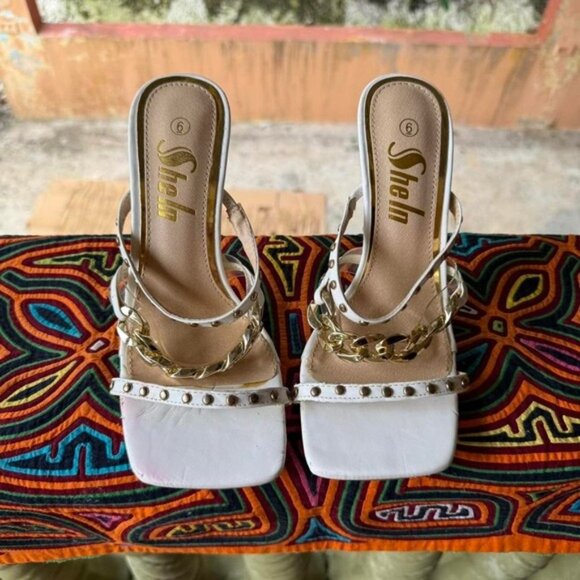 Shein White Chain‎ Strap Heels size 6 - Picture 4 of 8